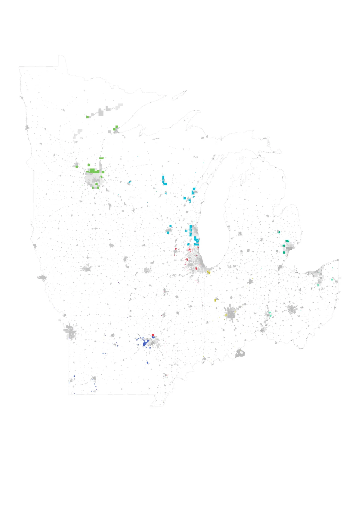 Regional maps of the Midwest